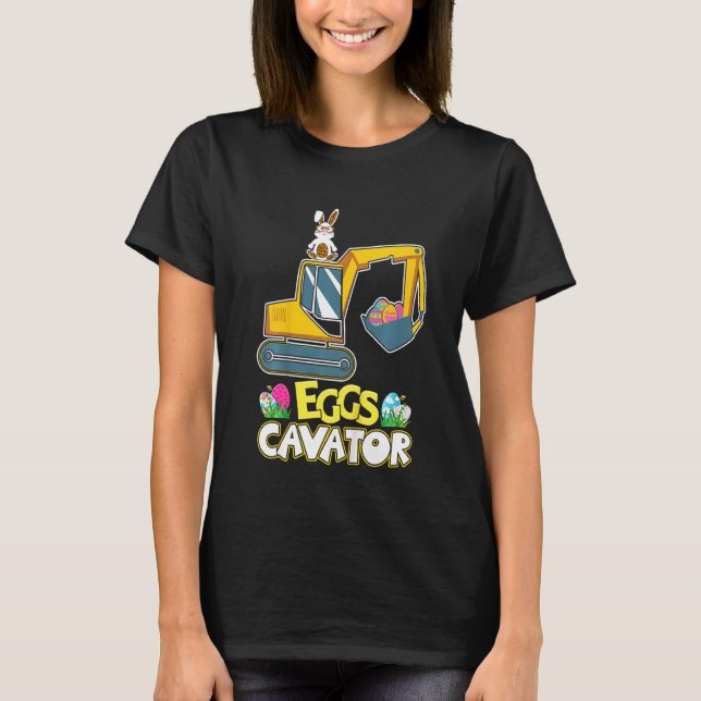 Roligt av ägg från  Cavator Leopard Påskhare Excav T Shirt (Framsida)