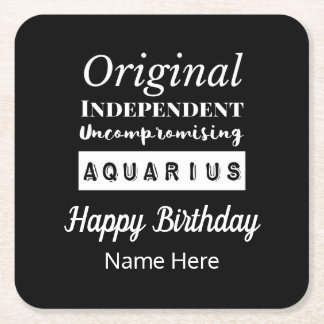 Roligt av Aquarius Zodiac Underlägg Papper Kvadrat