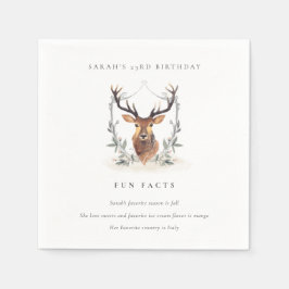 Roligt av Dusky Hjort Blommigt Vapensköld Facts an Pappersservett