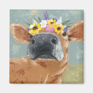 Roligt av gård - Kö med blomma Krona Magnet