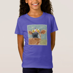 Roligt av gård - Kö med blomma Krona T Shirt