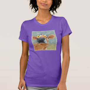 Roligt av gård - Kö med blomma Krona T Shirt