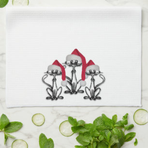 Roligt av julCaroling Cats Joyous Kökshandduk