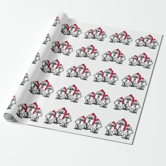 Roligt av julCaroling Cats Joyous Presentpapper (Utrullad)