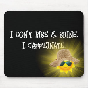 Roligt av koffeinattext med solsken musmatta