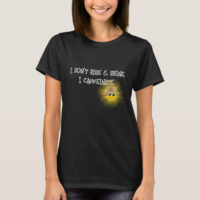Roligt av koffeinattext med solsken t shirt (Framsida)