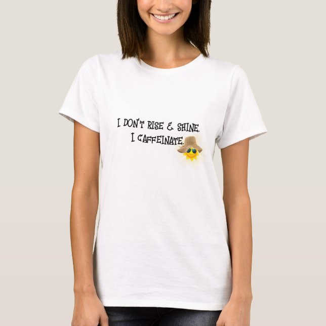 Roligt av koffeinattext med solsken t shirt (Framsida)