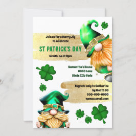 Roligt av modern chic för Cute leprechaun gnomes g Inbjudningar