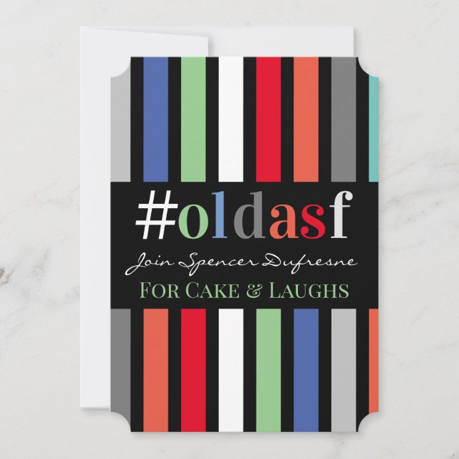 roligt av #oldasf-Födelsedagsfest Inbjudningar (Framsida)