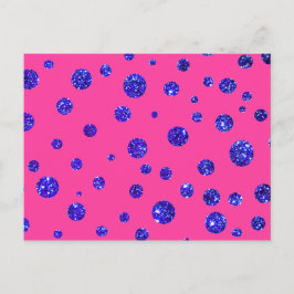 Roligt av rosa och Lila Gnistra Polka dots Vykort