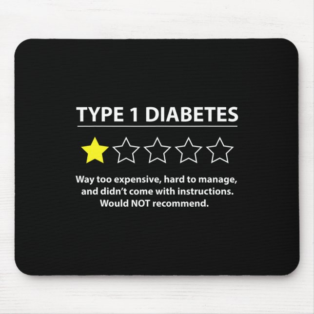 Roligt av typ 1-diabetes T1d En stjärnornas medvet Musmatta (Framsidan)