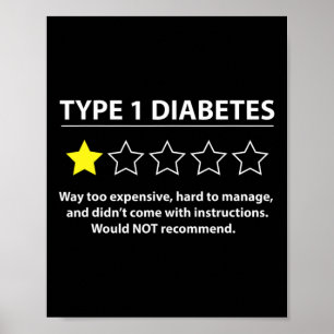 Roligt av typ 1-diabetes T1d En stjärnornas medvet Poster