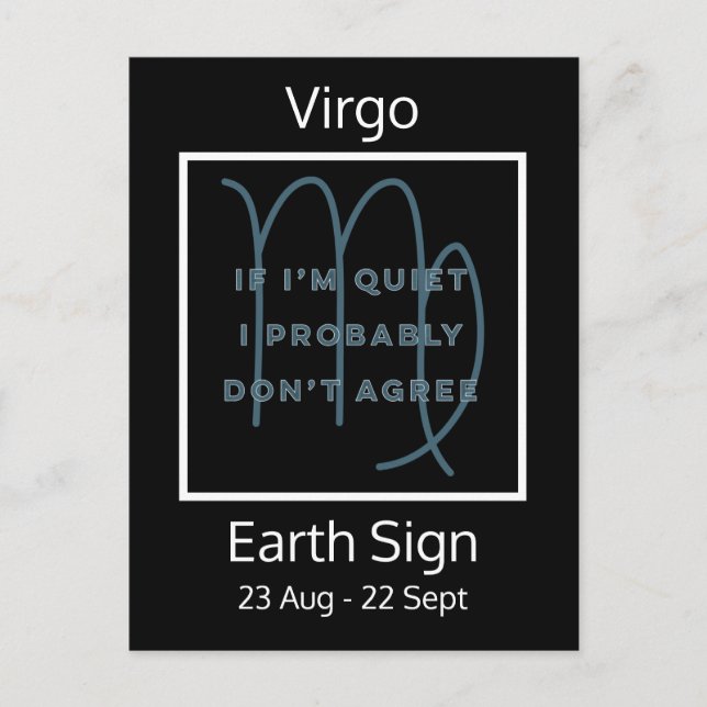 Roligt av våg Zodiac-tecken i blått och vitt inläg Vykort (Framsida)