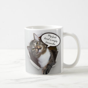 Roligt avbrytande kattpersonligmeddelande kaffemugg