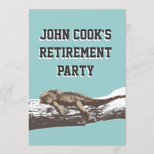 Roligt avkopplat leguanpensionparty inbjudningar
