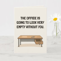 Roligt Avskedskort till Kollega på Kontoret