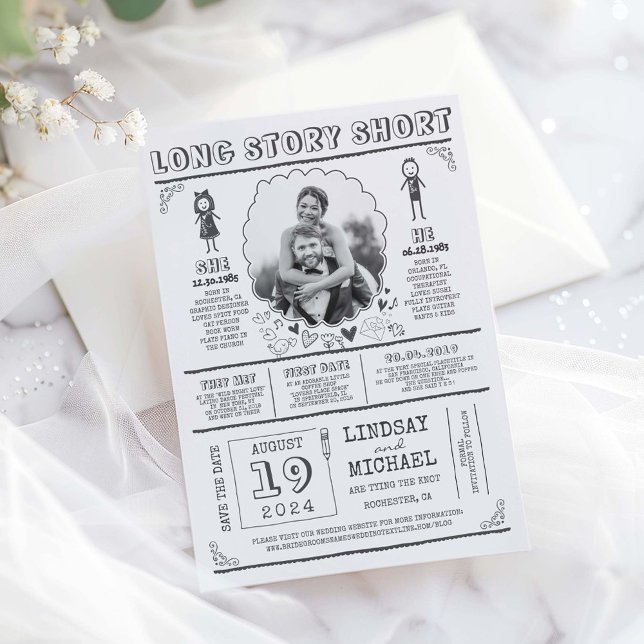 Roligt Avslappnad och ljud av Spara datumfoto Datumet (Fun Cute Photo Save The Date Cards)