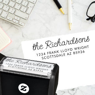 Roligt Avslappnad Script Returadress för självbläd Självfärgande Stämpel