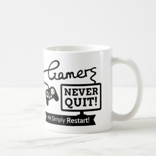 Roligt avslutat citationstecken för Gamers aldrig Kaffemugg