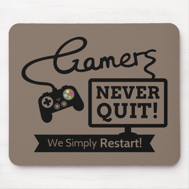 Roligt avslutat citationstecken för Gamers aldrig Musmatta (Framsidan)
