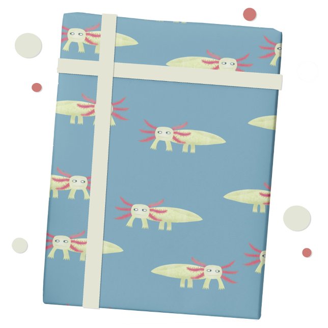 Roligt Axolotl Presentpapper (Fun axolotl salamander gift wrap roll)