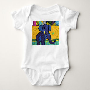 Roligt Baby Elephant - Quilt like Design T Shirt
