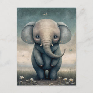 Roligt Baby Elephant-vykort Vykort