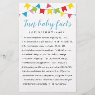 Roligt Baby Facts Game med babyskor party
