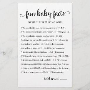 Roligt Baby Facts Game med babyskor party