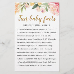 Roligt Baby Facts Game med babyskor party