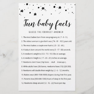 Roligt Baby Facts Game med babyskor party
