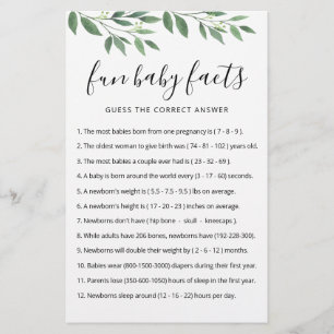 Roligt Baby Facts Game med babyskor party
