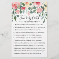 Roligt Baby Facts Game med babyskor party