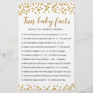 Roligt Baby Facts Game med babyskor party