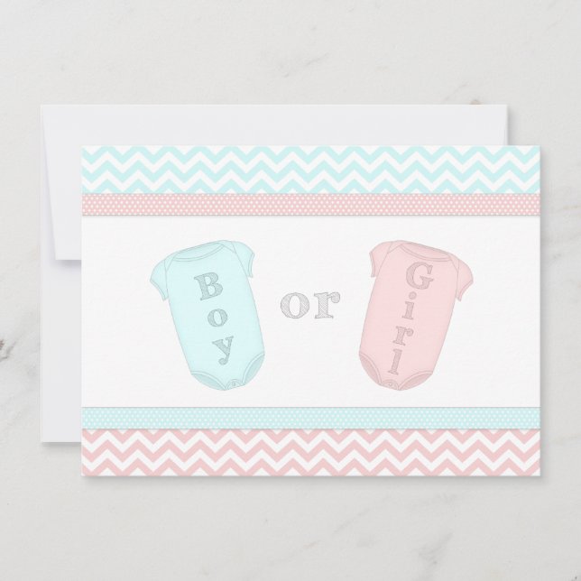 Roligt Baby One Biet Gender Reveal Party bjudan Inbjudningar (Framsida)