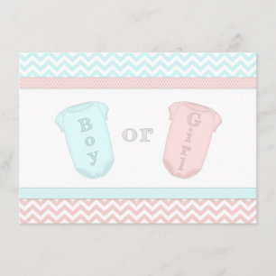 Roligt Baby One Biet Gender Reveal Party bjudan Inbjudningar