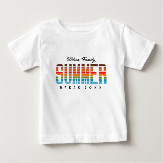 Roligt Baby Sommar Solnedgång Strand Familjesemest T Shirt