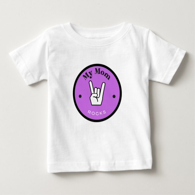 Roligt! Baby T-shirt i fint jersey - Min mamma är  (Framsida)