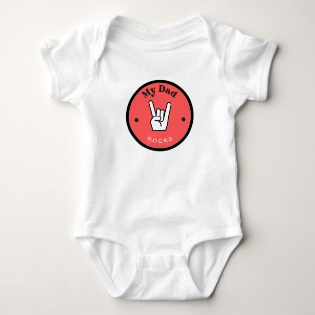 Roligt! Babybody - Min pappa STENAR!  T Shirt (Framsida)