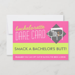 Roligt Bachelorette DARE-jaktkort - slå i en rumpa Inbjudningar
