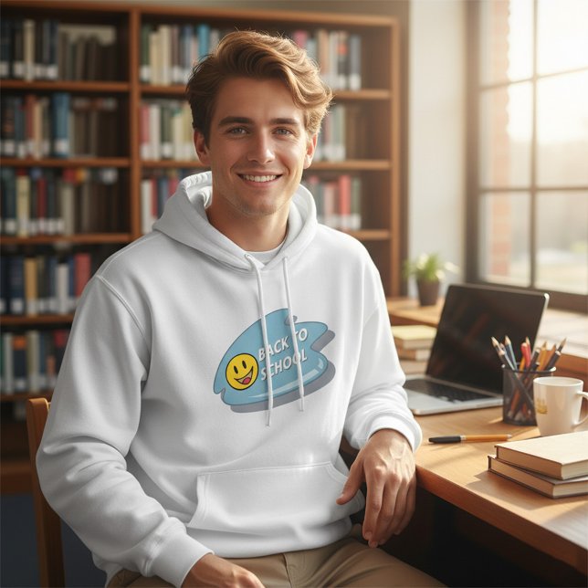 Roligt Back to school Smiley face Hoodie (Skapare uppladdad)