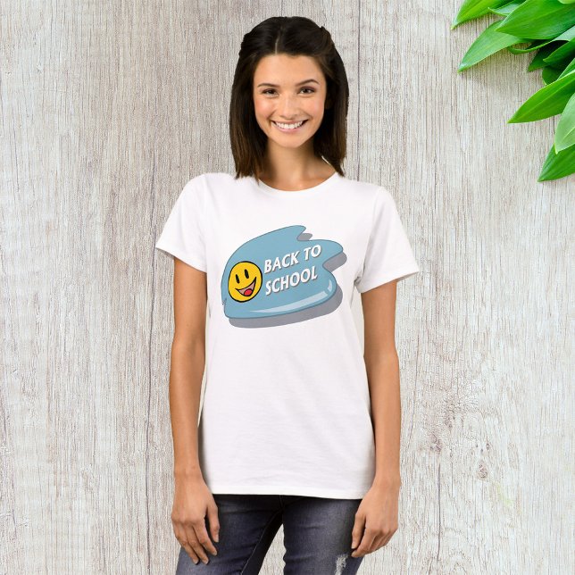 Roligt Back to school Smiley face T Shirt (Skapare uppladdad)