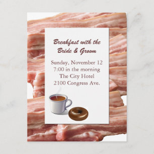 Roligt Bacon Bröllop Breakfast-inbjudan Inbjudningar