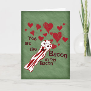 Roligt baconvalentin kort för hälsning