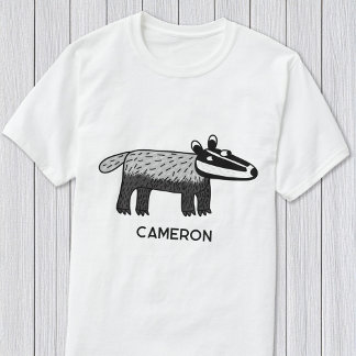 Roligt Badger Personlig Namn T Shirt
