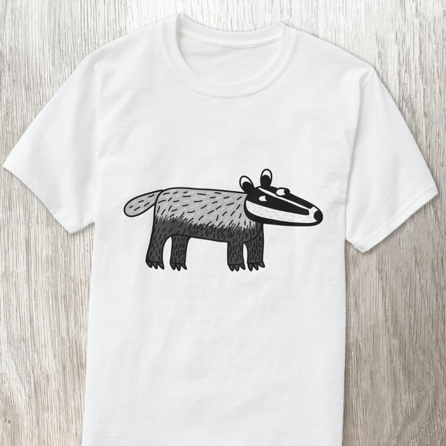 Roligt Badger T Shirt (Fun badger cartoon t-shirt for wildlife lovers)
