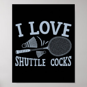 Roligt Badminton Player Matcha spelskämt Poster