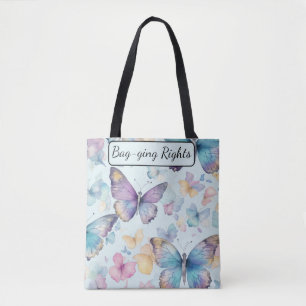 Roligt Bag-ging Butterfly, Watercolor, Pastel Färg Tygkasse