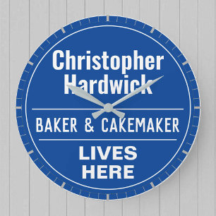 Roligt Baker & Cake Maker Wall Plaque Stil Stor Klocka