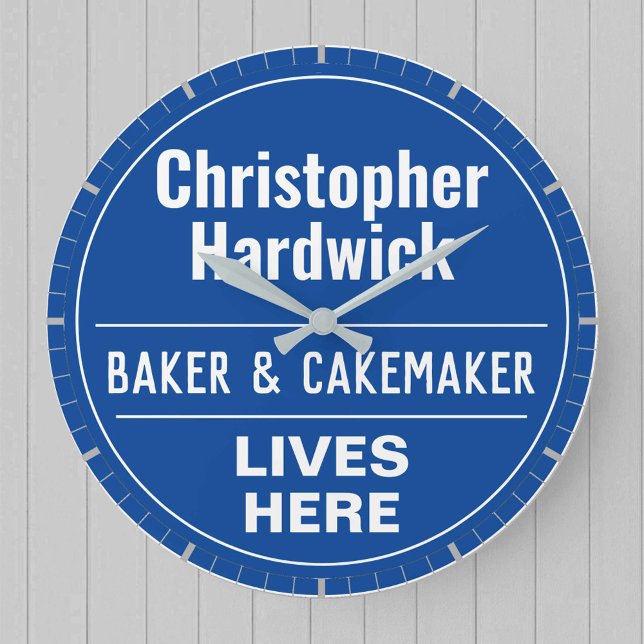 Roligt Baker & Cake Maker Wall Plaque Stil Stor Klocka (Skapare uppladdad)